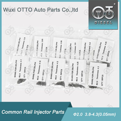 Injetor de trilho comum Ajustando Kit Shim 2.0mm Diâmetro Reparação Shim Washers 3.80-4.30 ((0.05mm) 50pcs/Bag Diesel Injetor Reparação de Peças